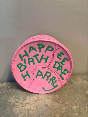 Happee Birthdae Harry Cake Round Coin Wallet with Pink & Green